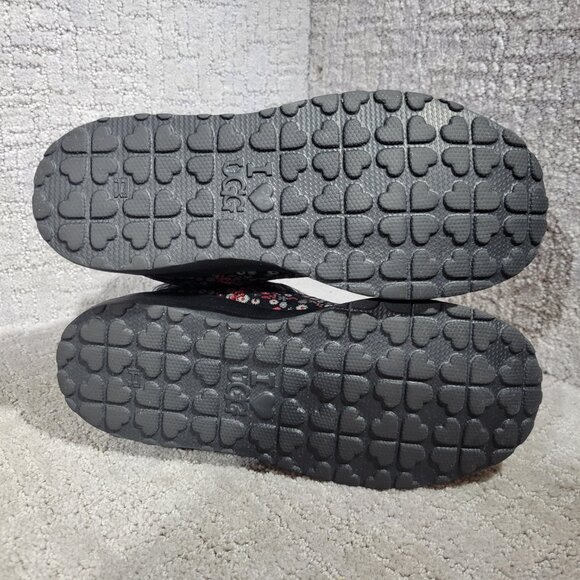 UGG I Heart Kisses Mini Women's Size 8 US Black Floral Winter Boots 1006207 - Picture 8 of 12